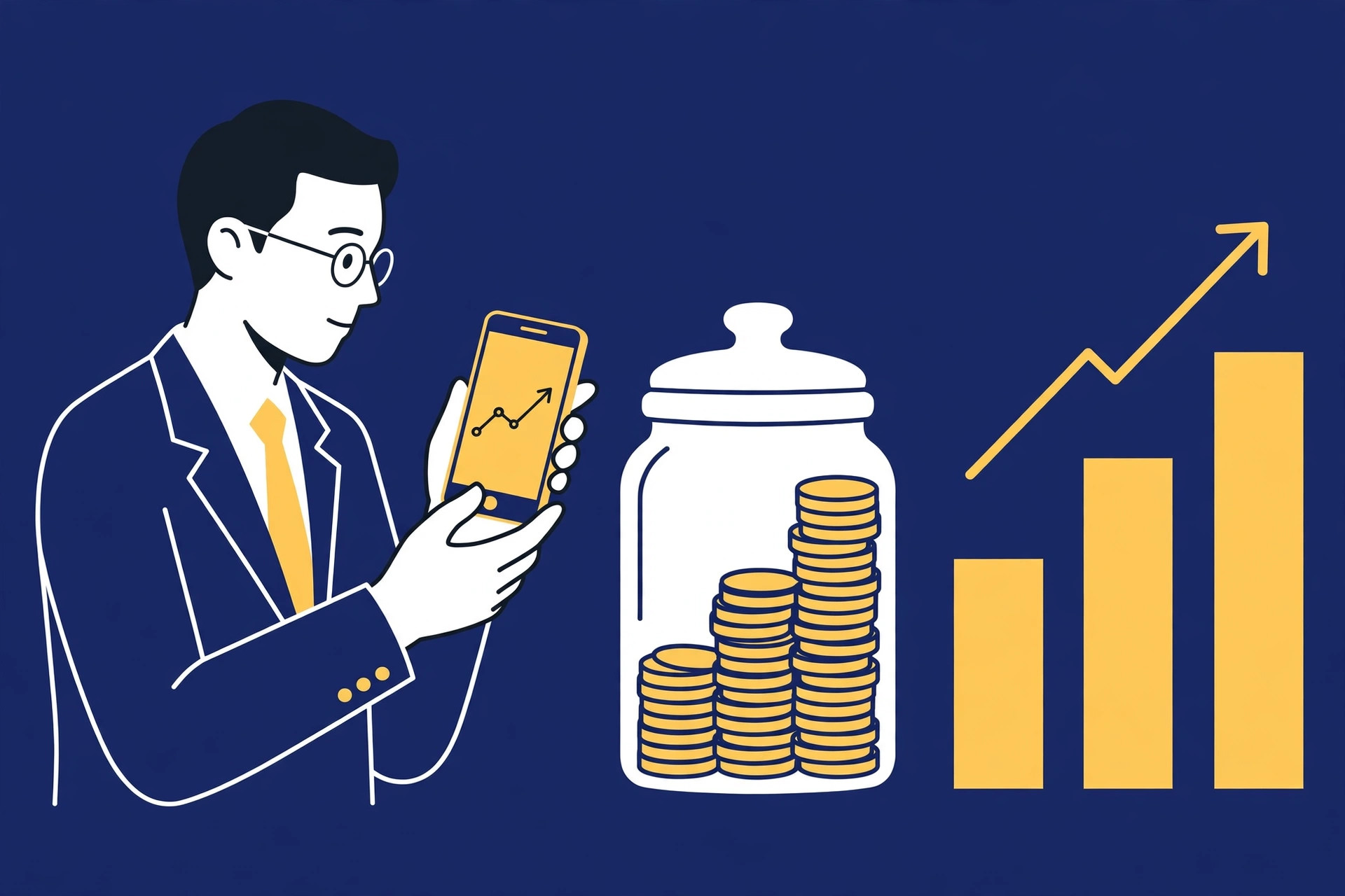 iDeCoの掛金を確認するサラリーマン